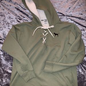 PINK Sherpa hoodie - Worn once size small